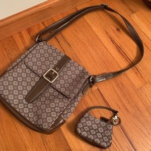 Nine West Brown Multi Pattern Purse and Coin Purse